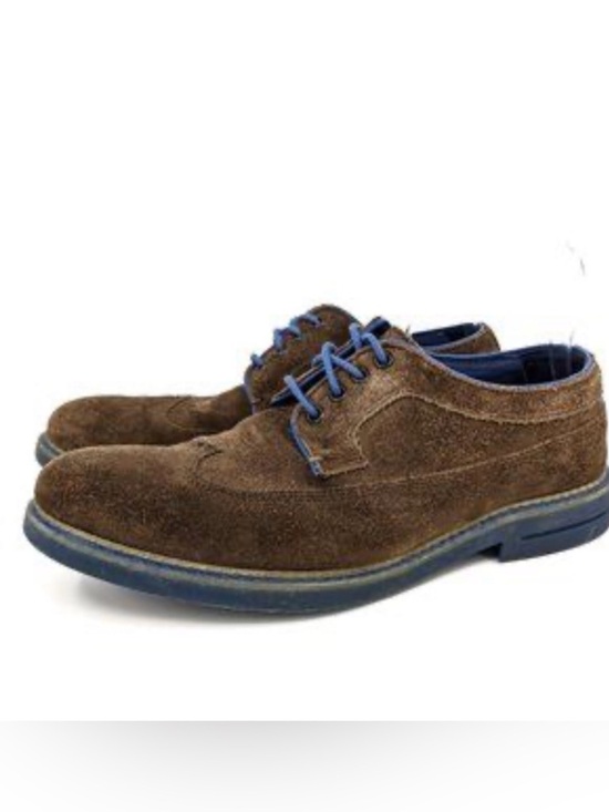 Ted Baker London Other - Ted Baker London Brown Suede derby Oxfords with Blue Accents